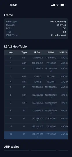 Скриншот Visual TCPIP Trainer на iPhone 2
