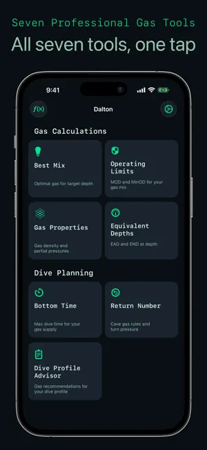Dalton: Dive Gas Calculator screenshot 1