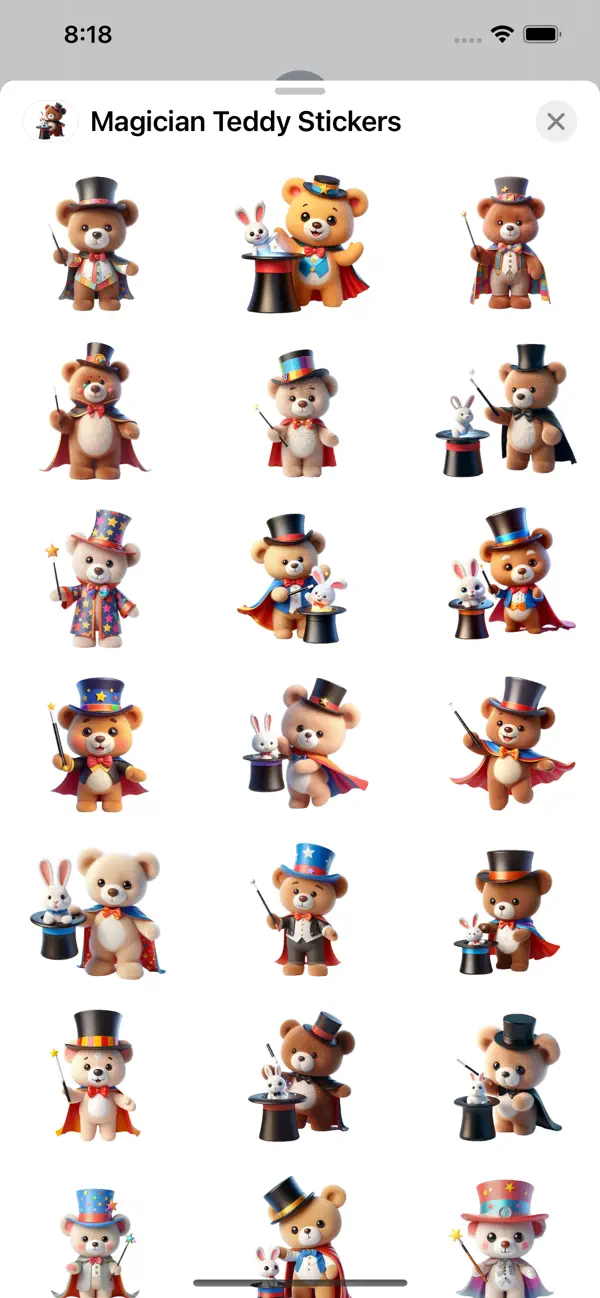 Screenshot #1 pour Magician Teddy Stickers