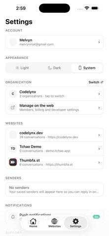 Tchao.app - Chat widget screenshot