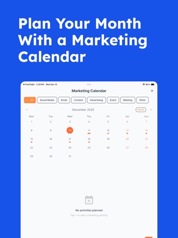 Marketing Plan AI iPad screenshot