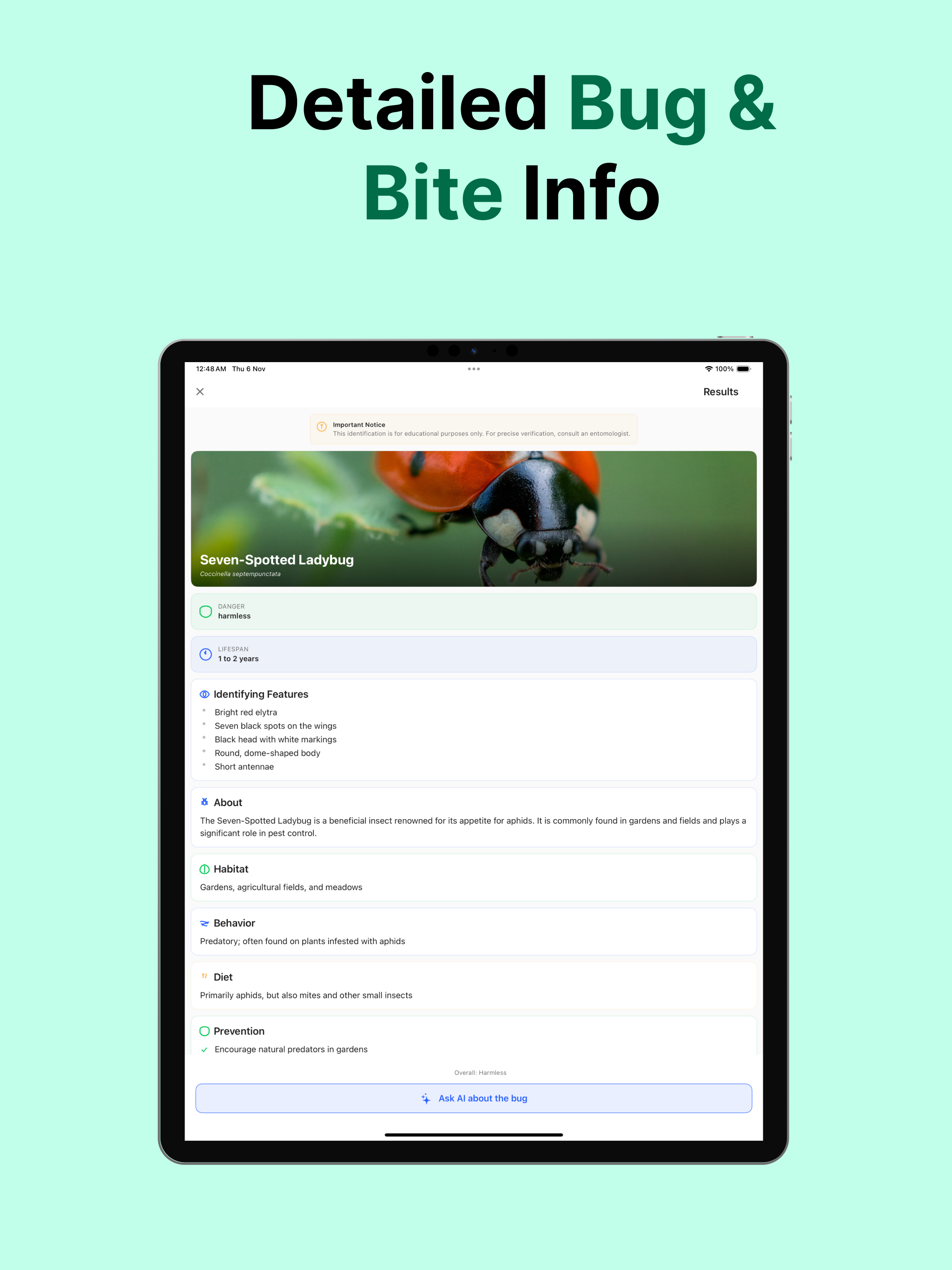 Bug Bite Identifier: AI Scan