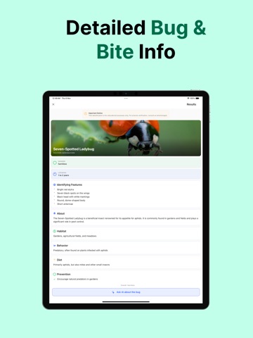 Bug Bite Identifier: AI Scan iPad screenshot