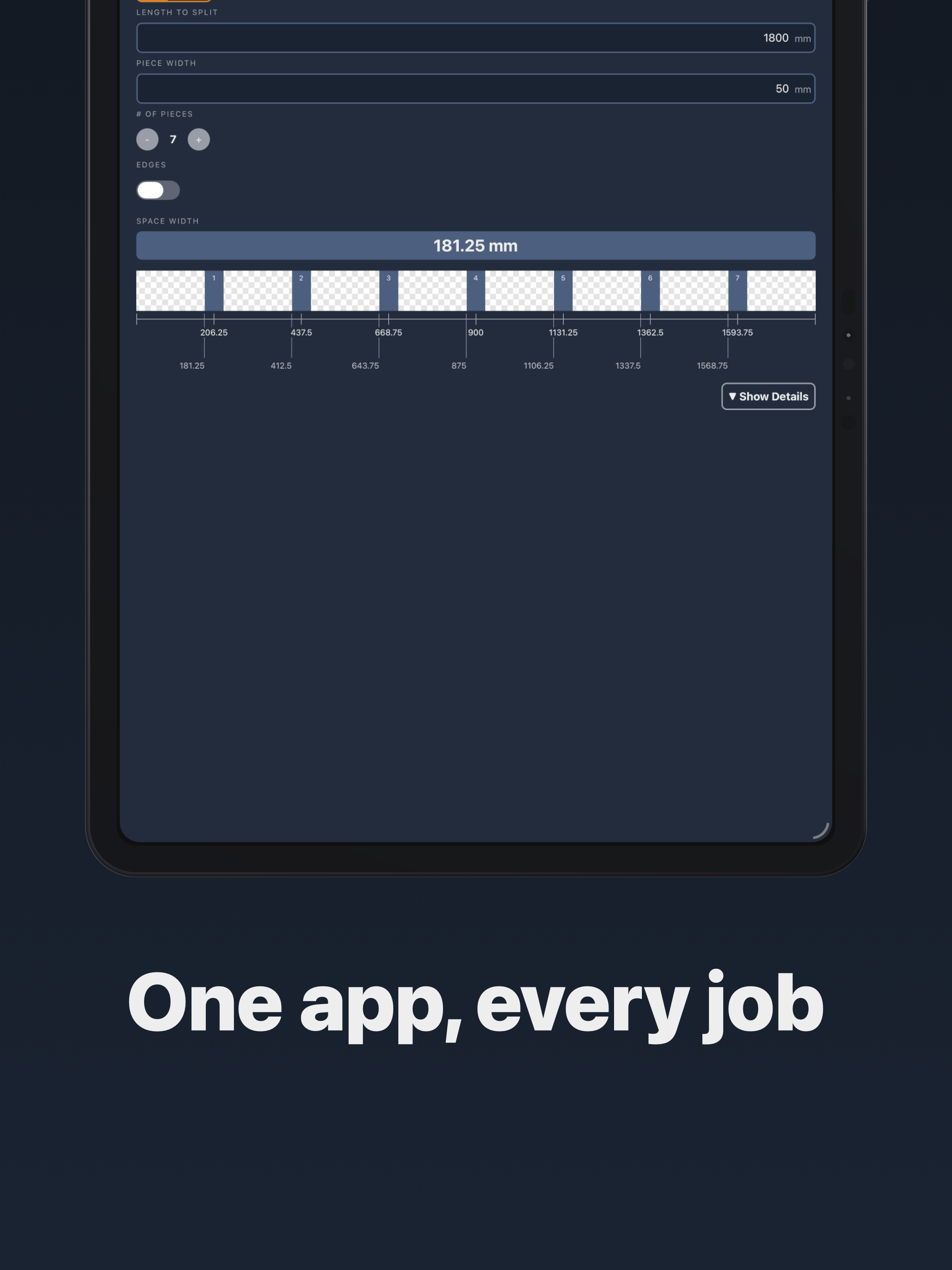 Even Spacing Calculator screenshot 9