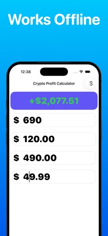 Crypto Profit Loss Calculator iPhone screenshot