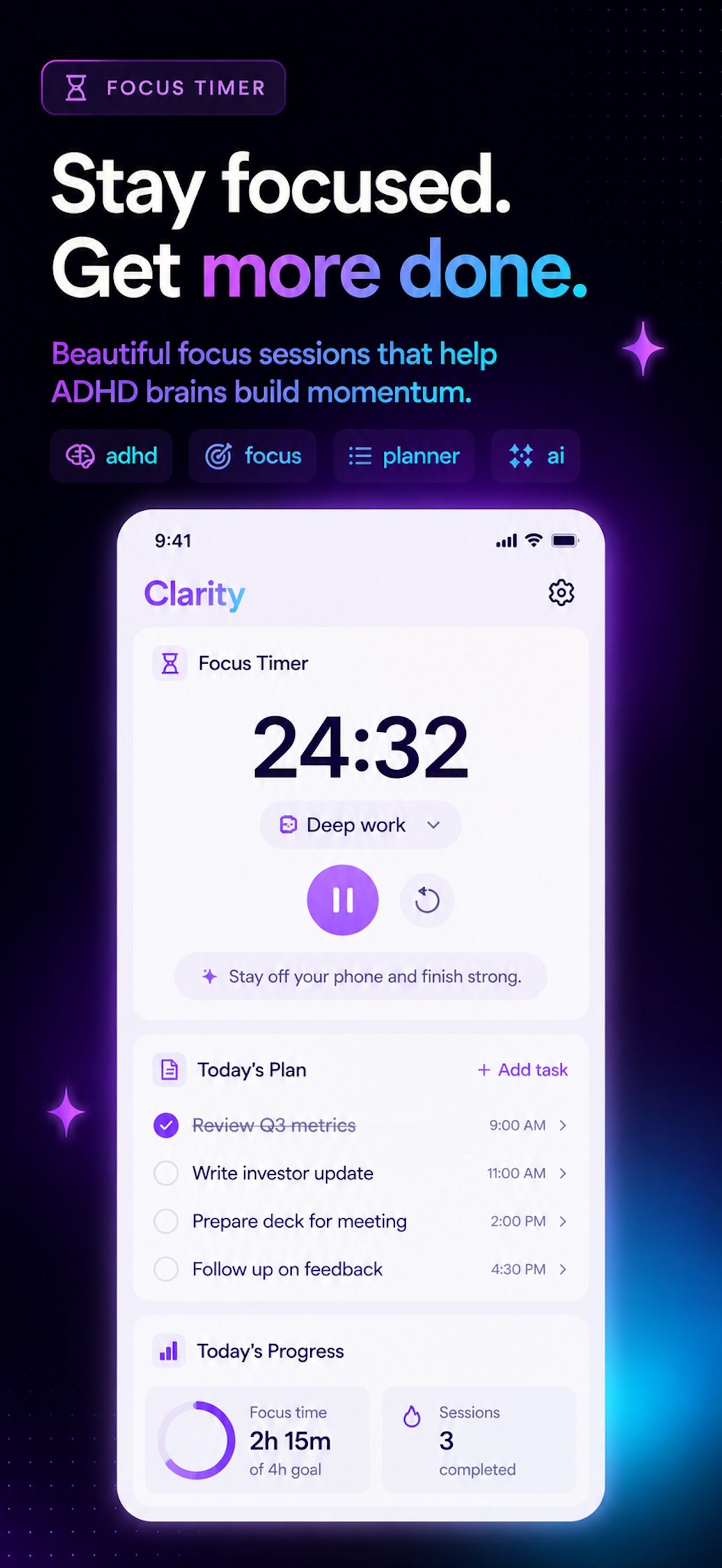 Clarity AI: ADHD Focus & Tasks