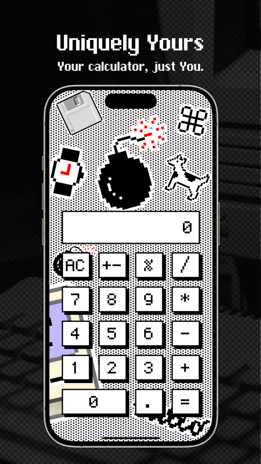 #3. Calculator 1984:Pixel Stickers (macOS) 由: 晓峰 操