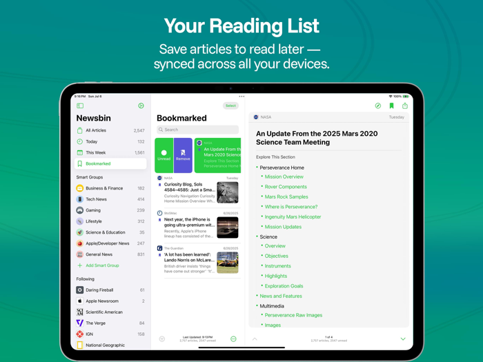 Newsbin RSS Reader