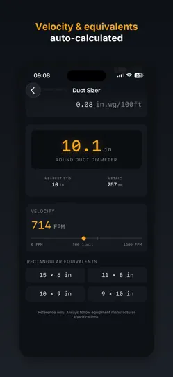 Captura de pantalla de FieldCalc en iPhone 6