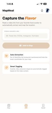 MapMeal: Food Videos to Map screenshot