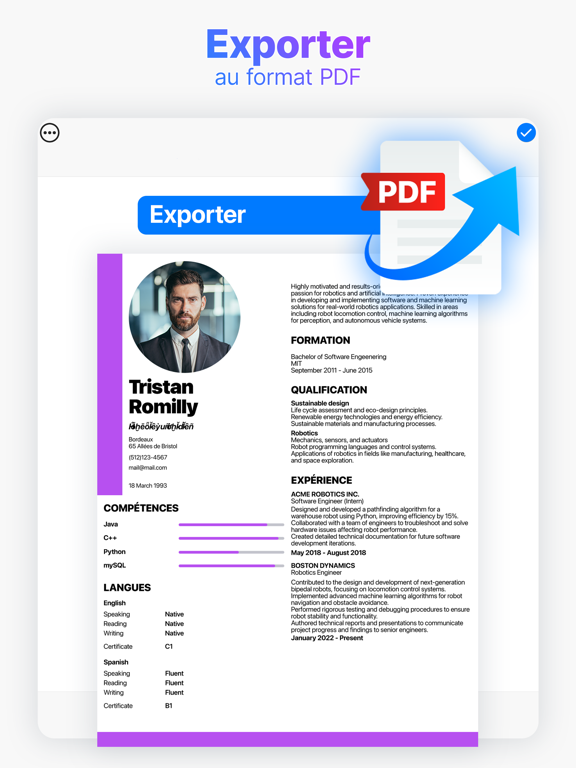 Screenshot #5 pour CV Designer : Creer des Module