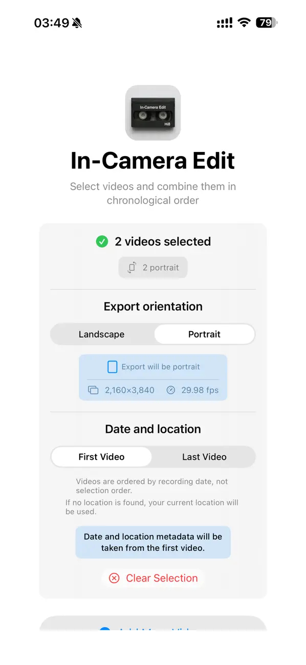 Screenshot #3 pour In-Camera Edit