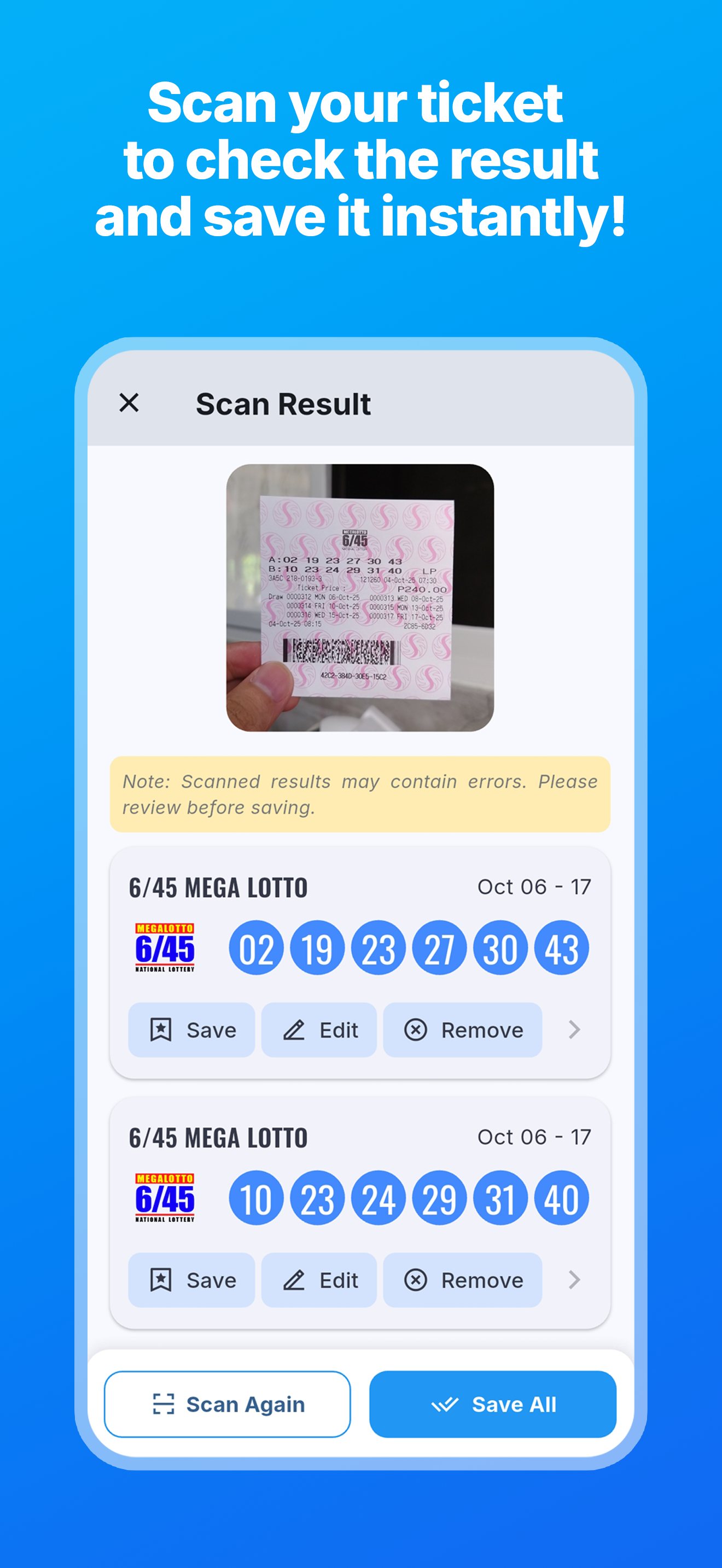 Daily PCSO Lotto Results
