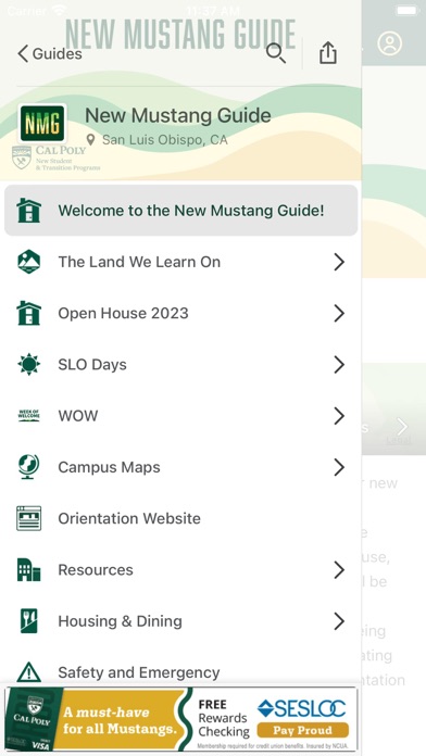 Cal Poly Orientation Screenshot