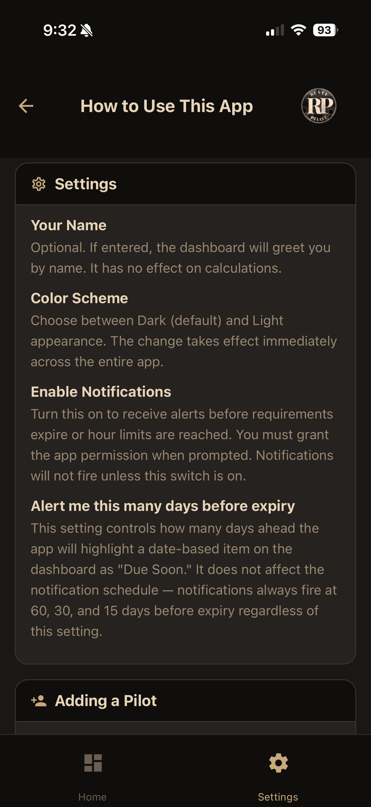 Rusty Pilot Reminders screenshot 5