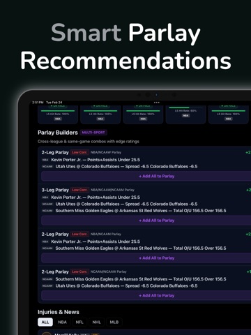 PropSlate: AI Prop Insights iPad screenshot
