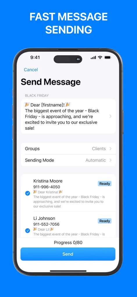 Group Text - Mass SMS Message - Productivity App | MWM