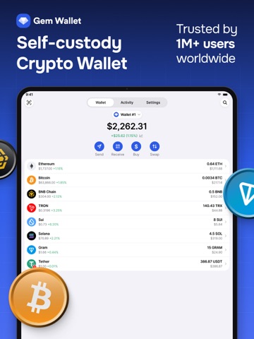 Gem Wallet - Bitcoin & Solana Screenshot 1