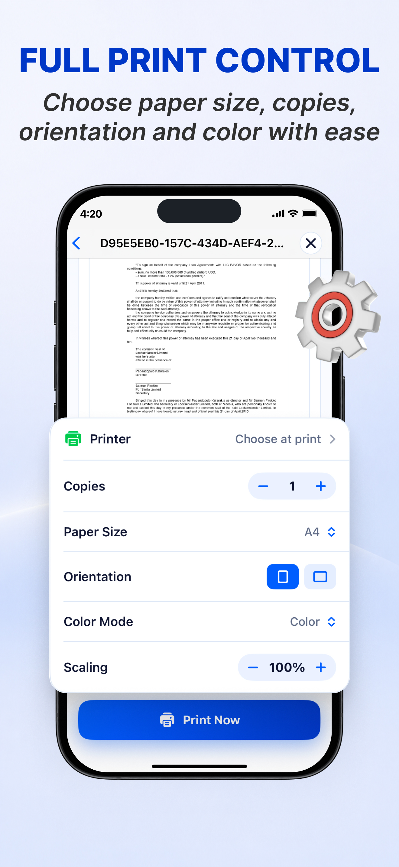 Printer image PDF mini connect screenshot 3
