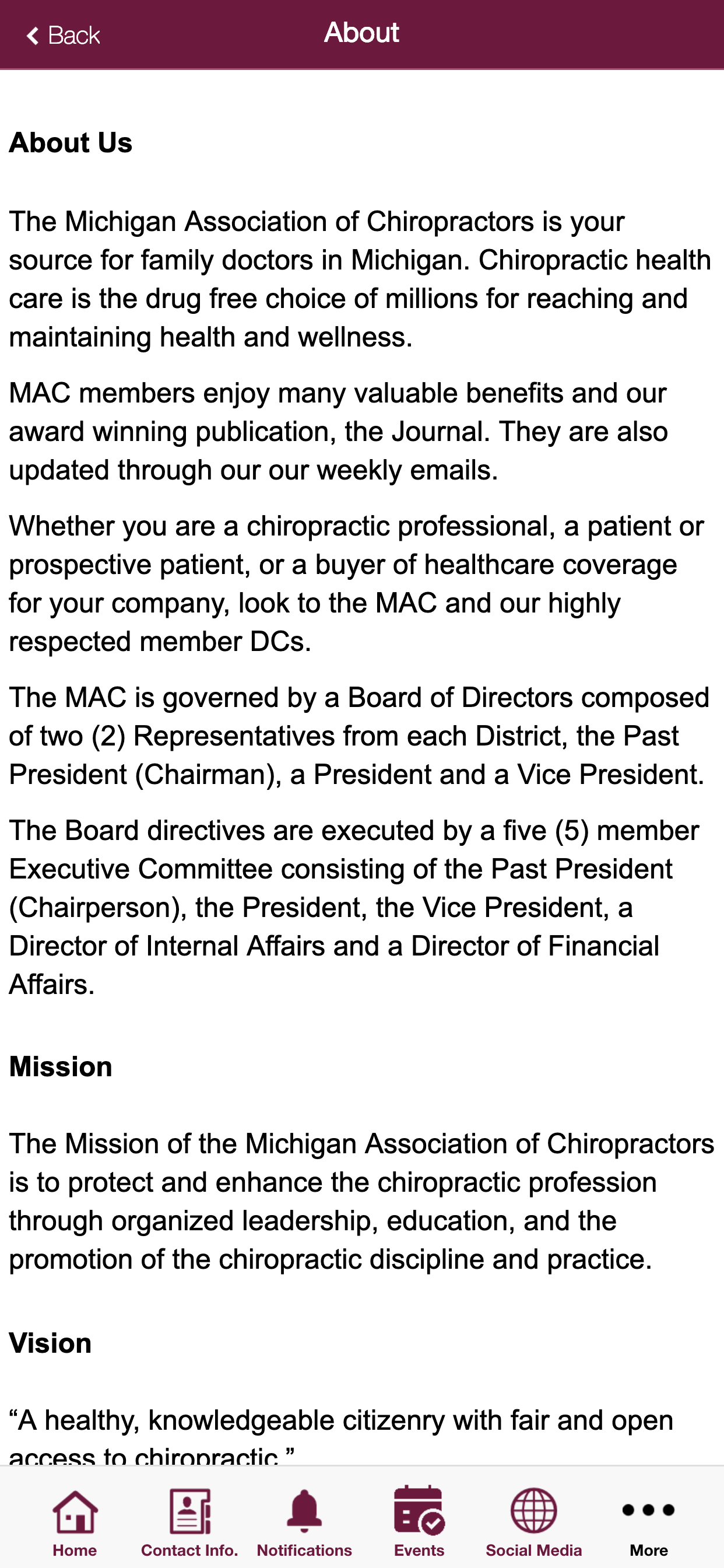 Michigan Asn. of Chiropractors screenshot 5