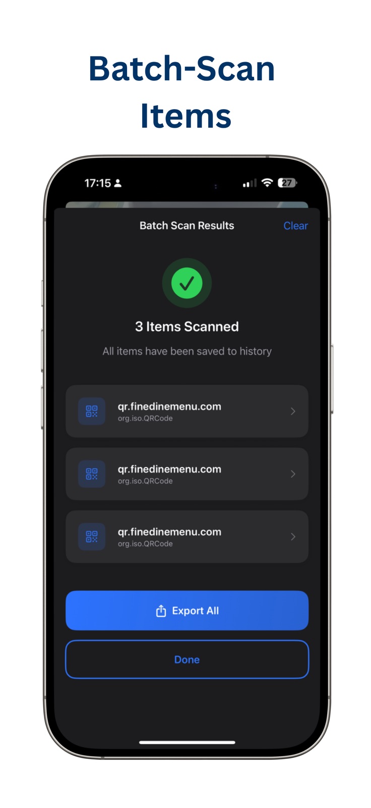 QR Code Reader/Barcode Scanner iphone screenshot 3