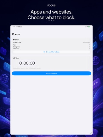 Focus: App & Web Blocker iPad screenshot