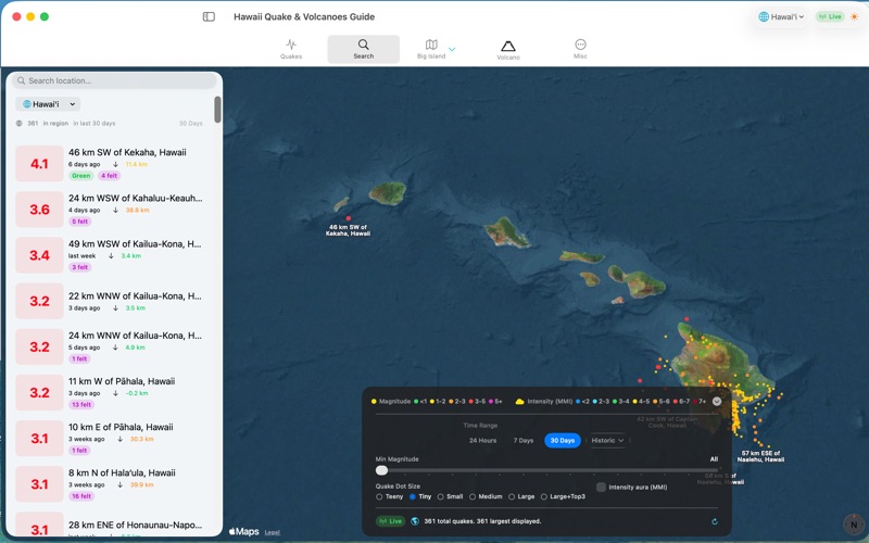 Hawaii Quake & Volcanoes Guide iPhone screenshot
