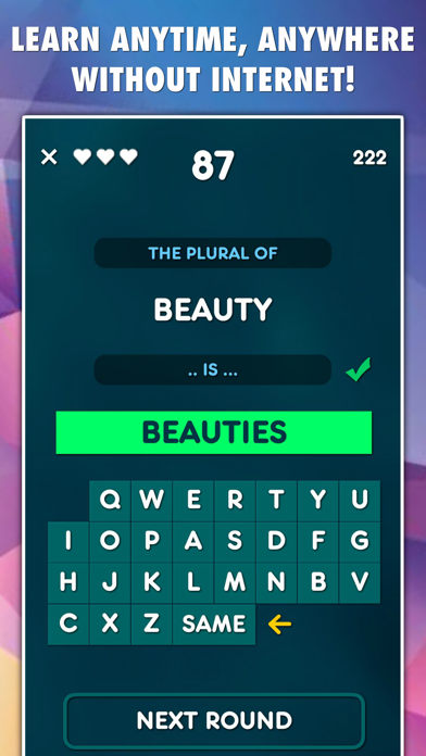 Screenshot #2 pour Plurals & Singulars Test