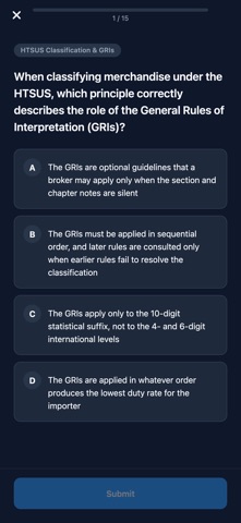 Customs Broker Exam Prep iPhone screenshot