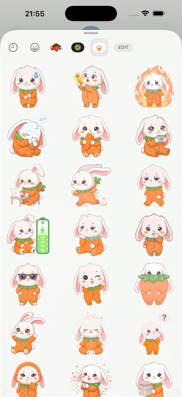 Screenshot #2 pour Bunny Carrot Onesie Stickers