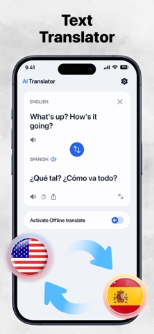Offline AI Text Translator iPhone screenshot