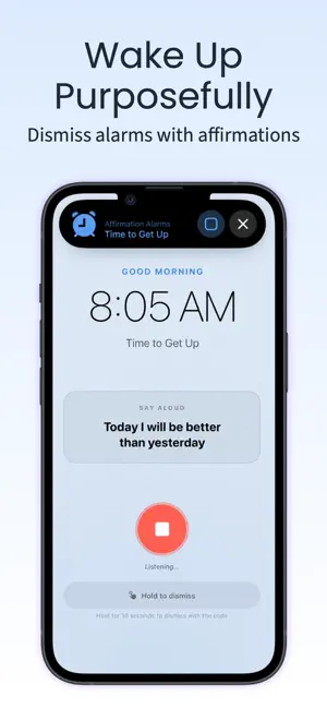 Affirmation Alarm Clock App screenshot 1