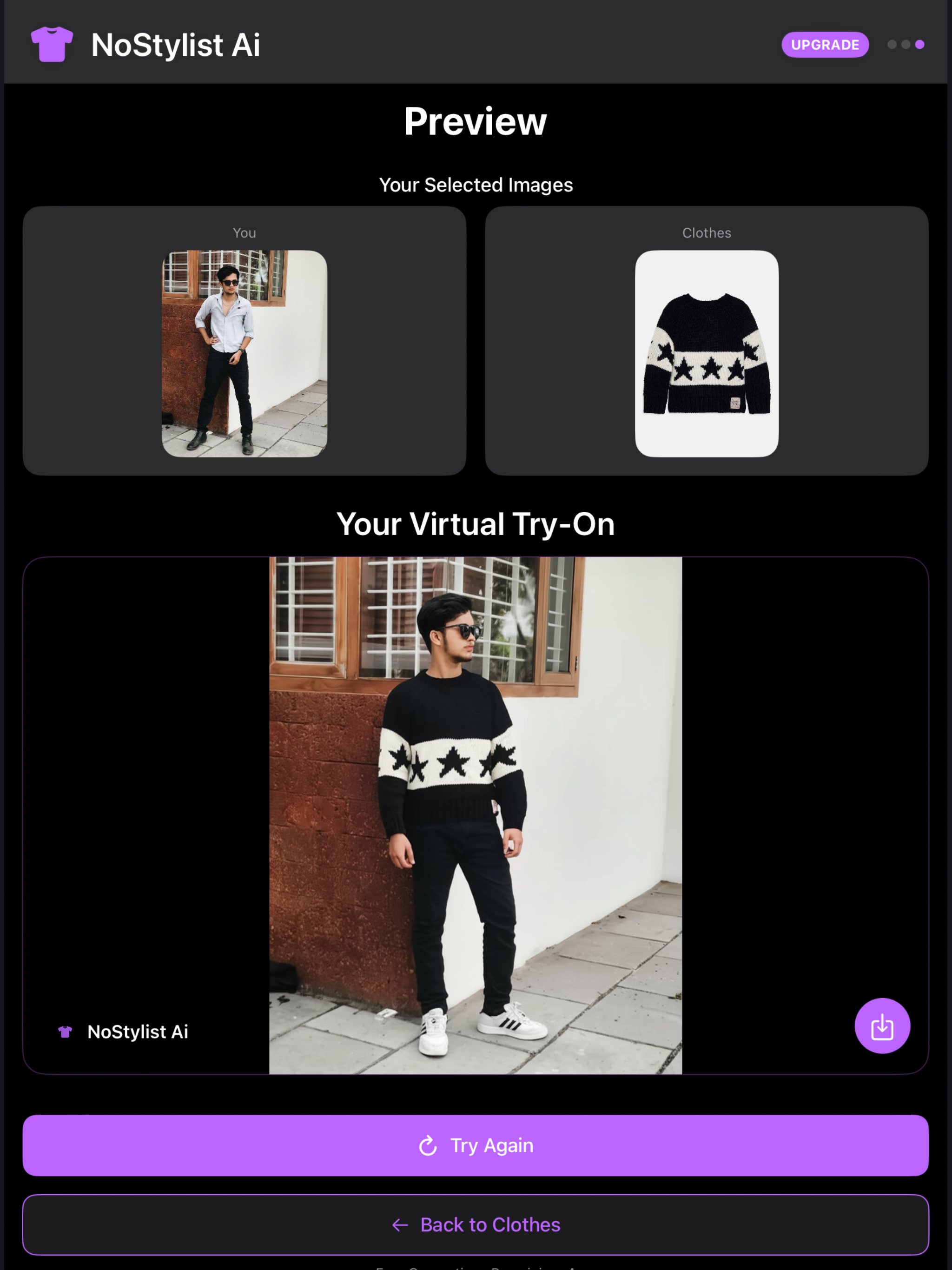 NoStylist Ai: Virtual Try-On