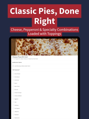 Jimmy's Pizzeria iPad screenshot