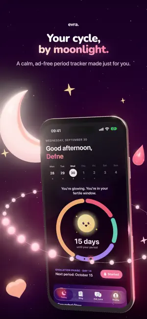 Evra: Period & Cycle Tracker screenshot 1