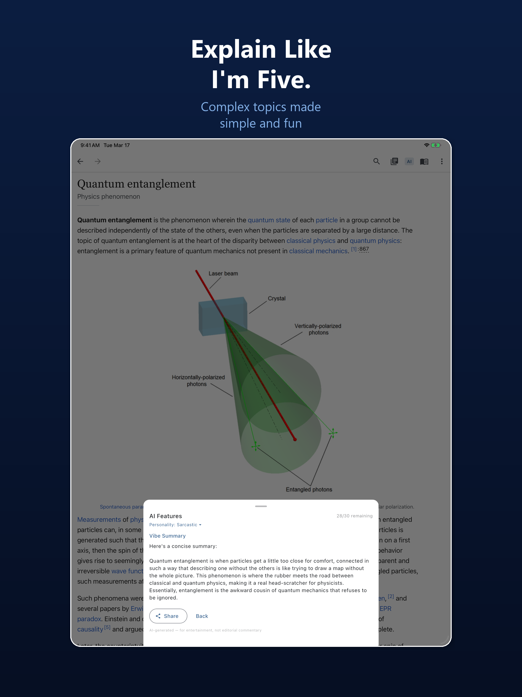 WikiVibe: Wikipedia Reader
