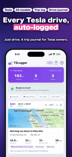 Drive Log for Tesla - TSLogger screenshot 1