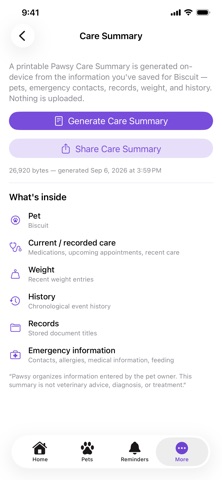 Pawsy Pet Care iPhone screenshot