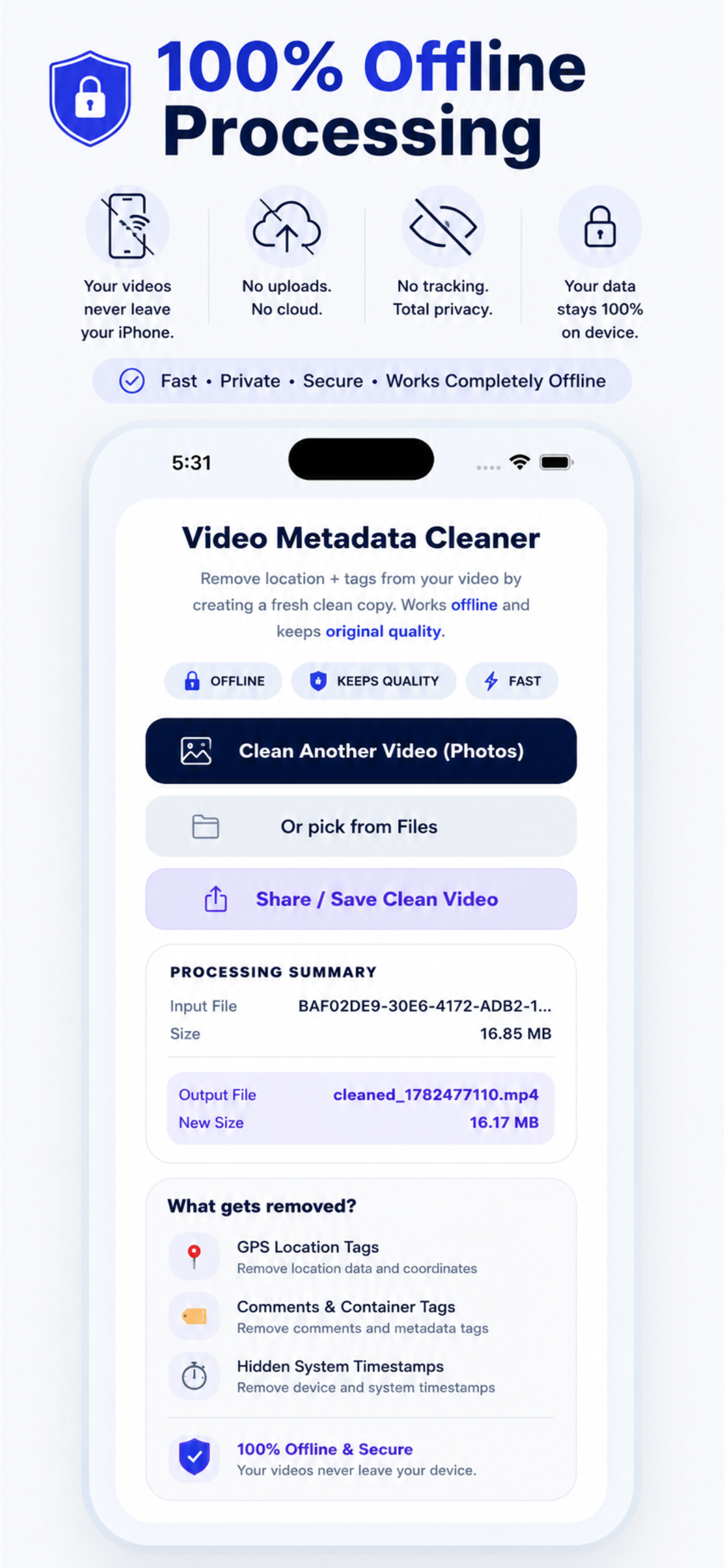 Video Metadata Cleaner