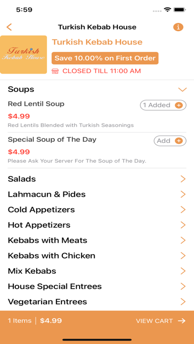 Turkish Kebab House Restaurant Screenshot