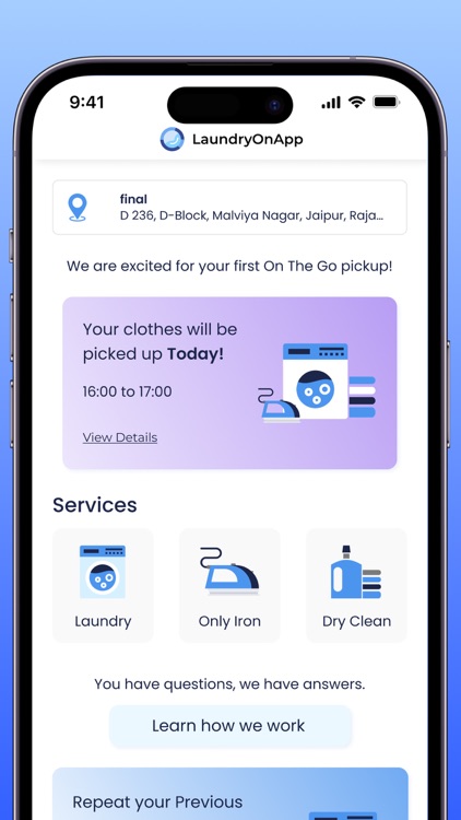Laundry on app