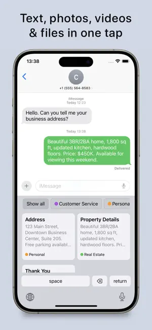 OneTap Replies: Notes Keyboard screenshot 1