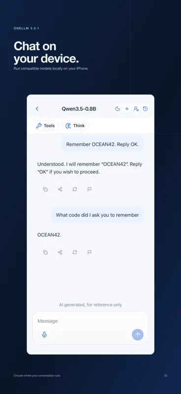 OneLLM: Offline AI & LLM Chat screenshot 2 of 8