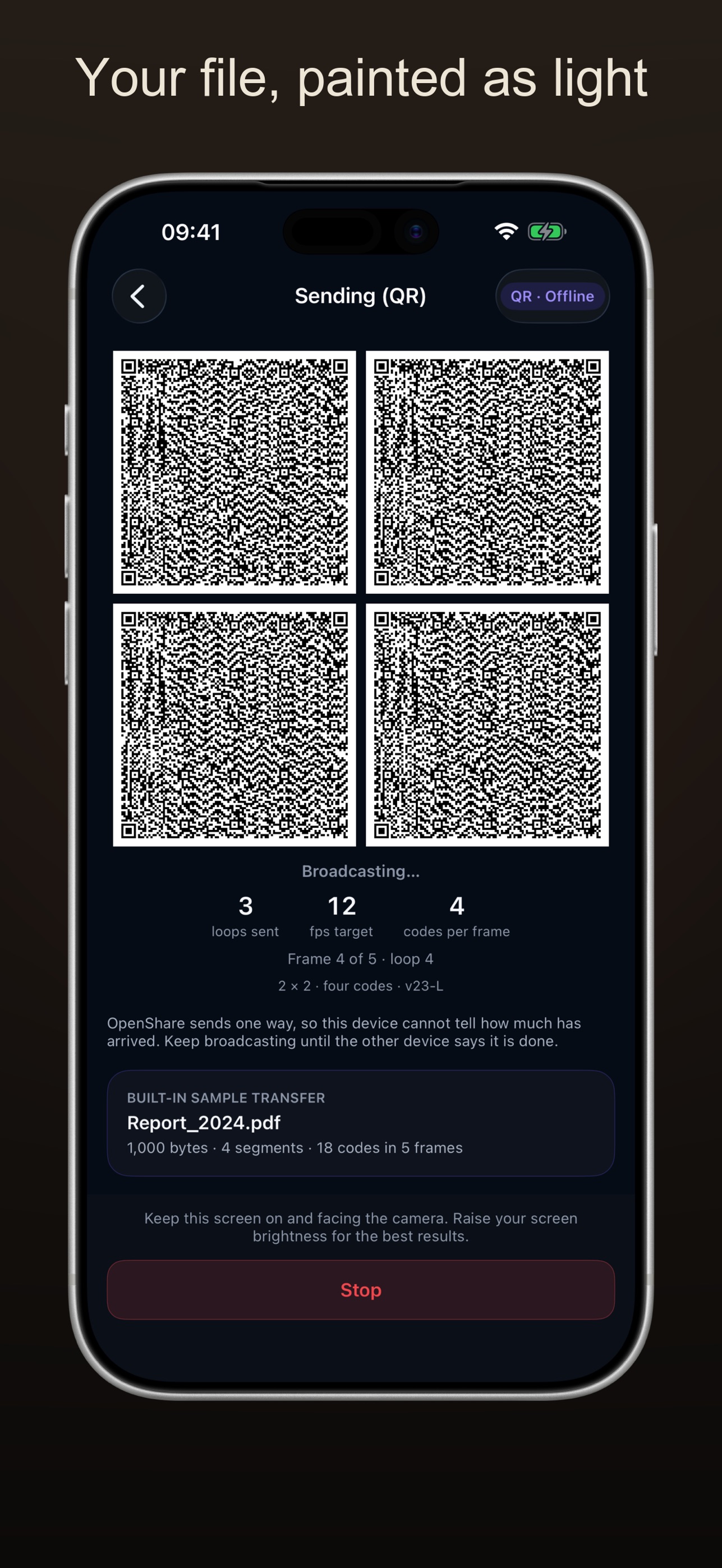 Screenshot 2 of OpenShare: QR File Transfer