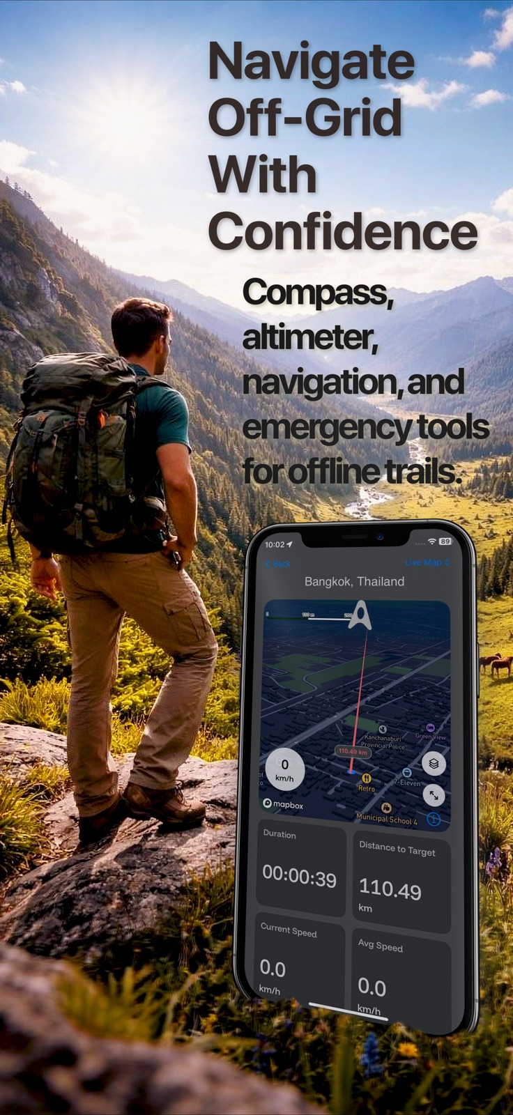 Offline GPS Tracker & Compass iphone screenshot 1