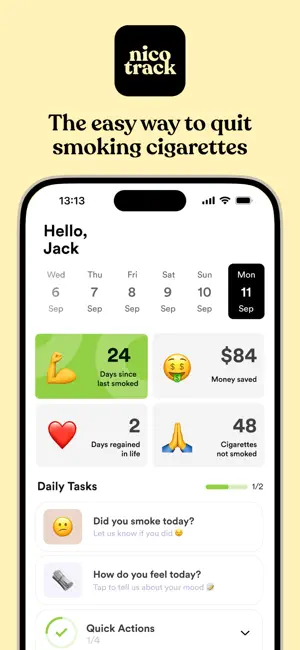 Quit Smoking- Nicotrack screenshot 1
