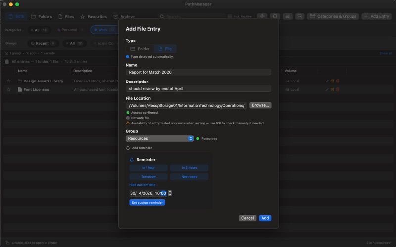 PathManager: Organizer screenshot