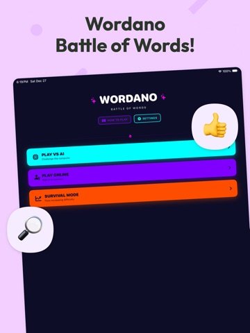 Wordano - Battle Word Game iPad screenshot