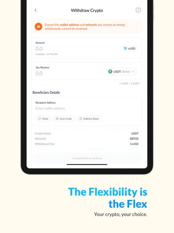 Vent: Crypto to Cash Wallet iPad screenshot