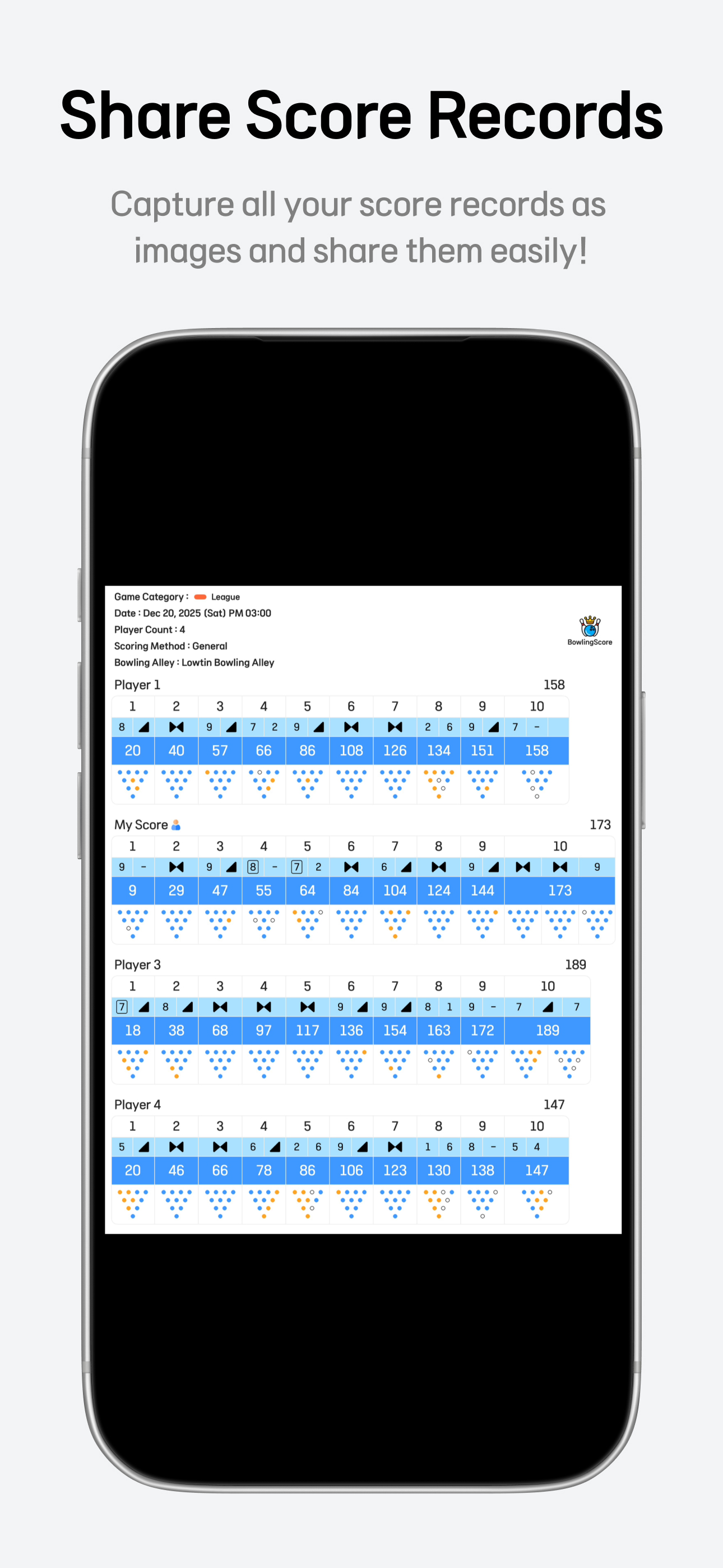 BowlingScore - Easy Record screenshot 8
